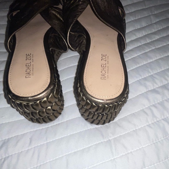 Rachel Zoe Bronze Polly twisted flatform sandal. Sz 7.5 - Picture 6 of 7